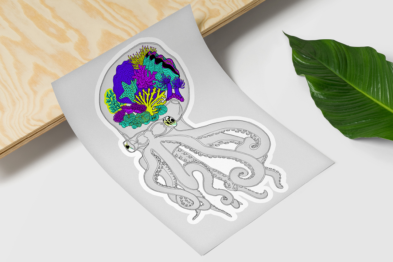 flora-and-fauna-poster-color-octopus-illustration-graphic-design-chaux-de-fonds-atelier-tertre-barbara-cazzato