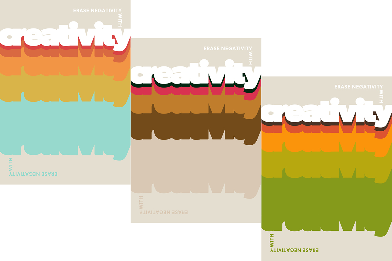 erase negativity with creativity-poster-design-typographic-typographie-good vibes-atelier tertre-70s-print-green-3