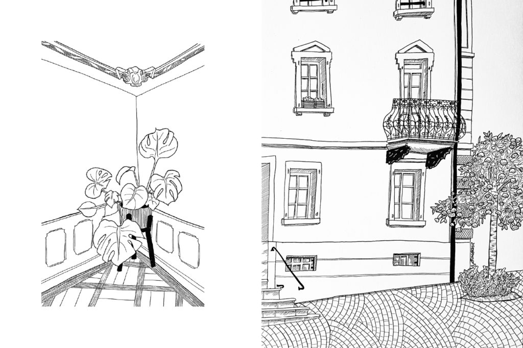 illustration-print-atelier-tertre-barbara-cazzato-kipfer-la-chaux-de-fonds-architecture-rue du parc-moulure-parquet